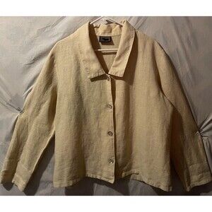 TWO STAR DOG U.S. made Natural Hemp Fibers Butter Yellow 90's Tunic/Shacket XL